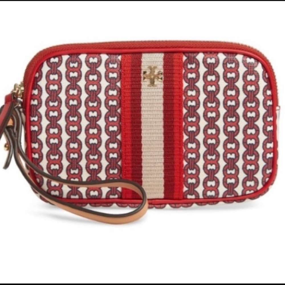 BRAND NEW Tory Burch Gemini Link Canvas Wristlet!